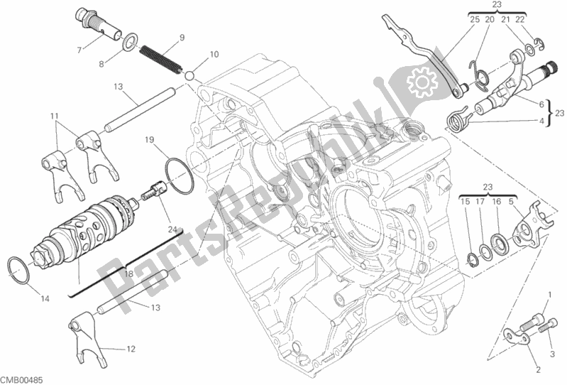 Wszystkie części do Krzywka Zmiany Biegów - Widelec Ducati Monster 1200 25 2019